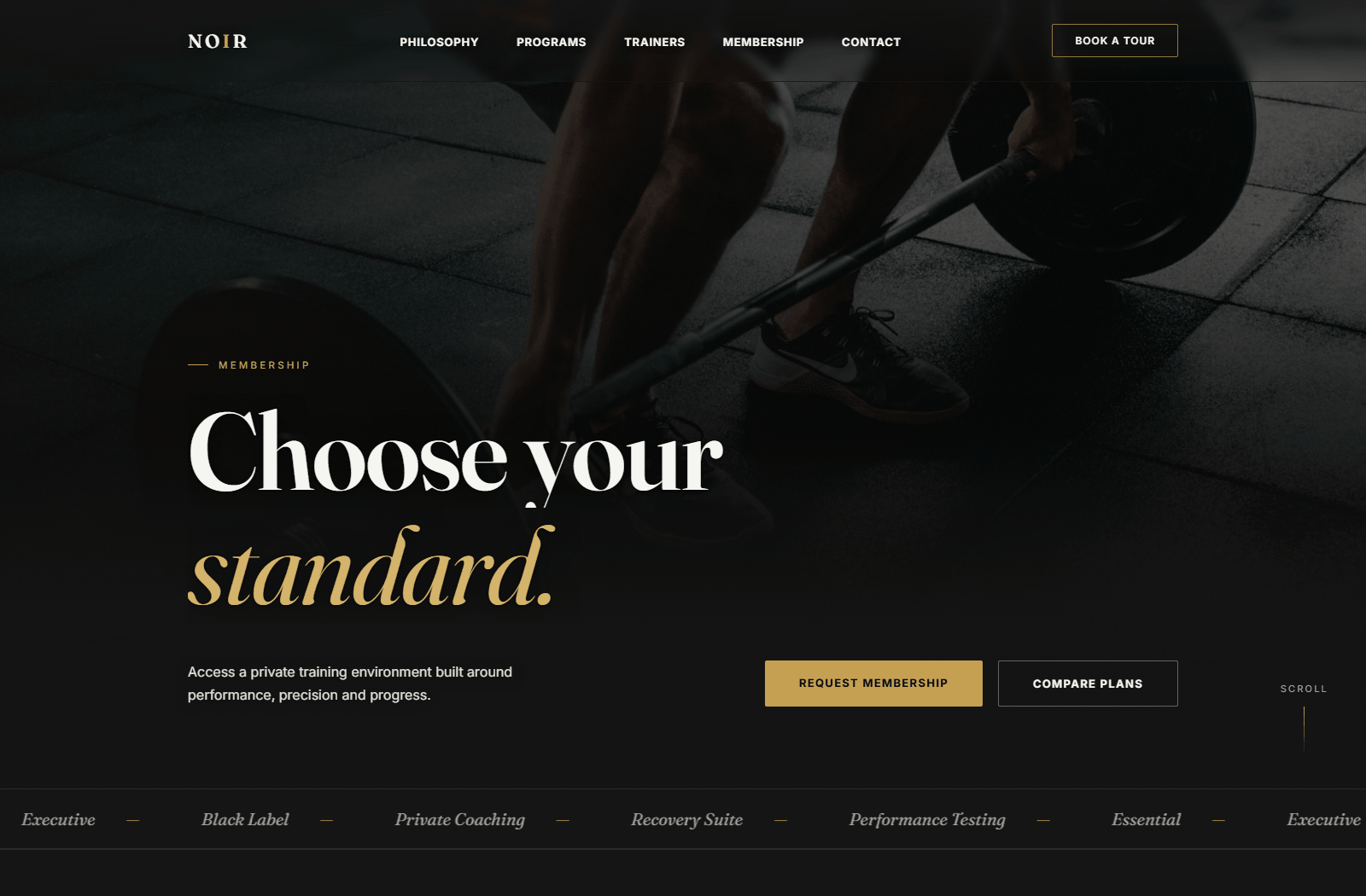 NOIR Athletic Club private membership tiers and access privileges