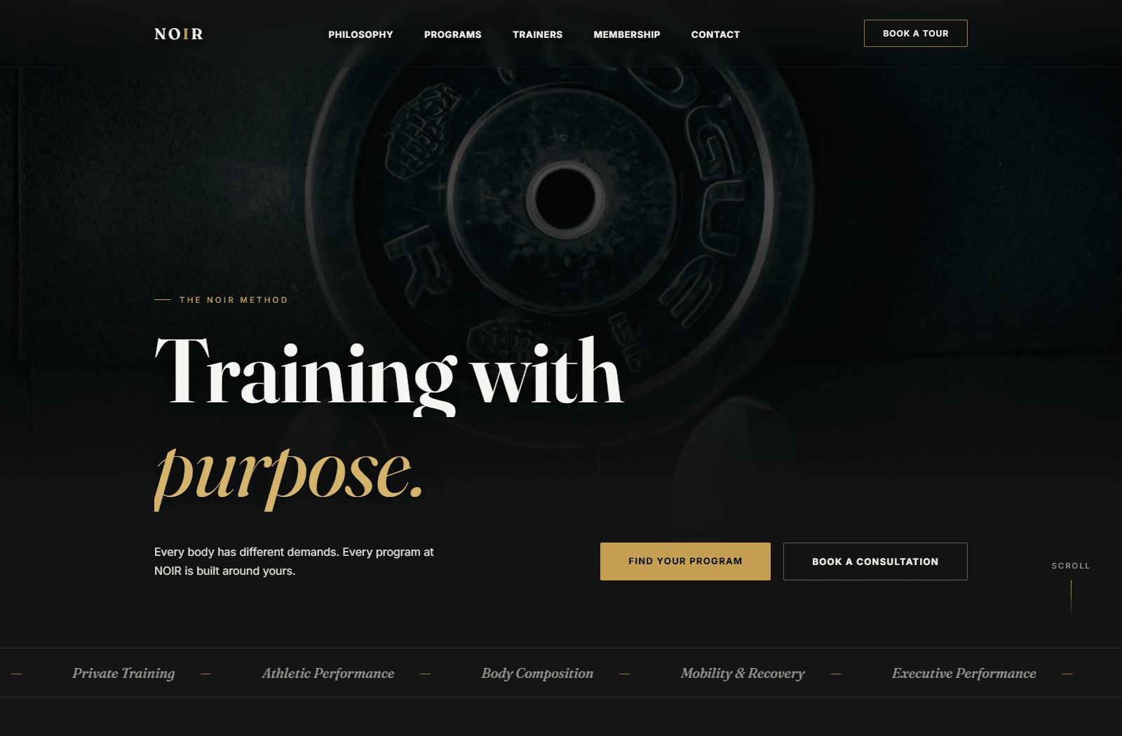 NOIR Athletic Club performance disciplines and training method showcase