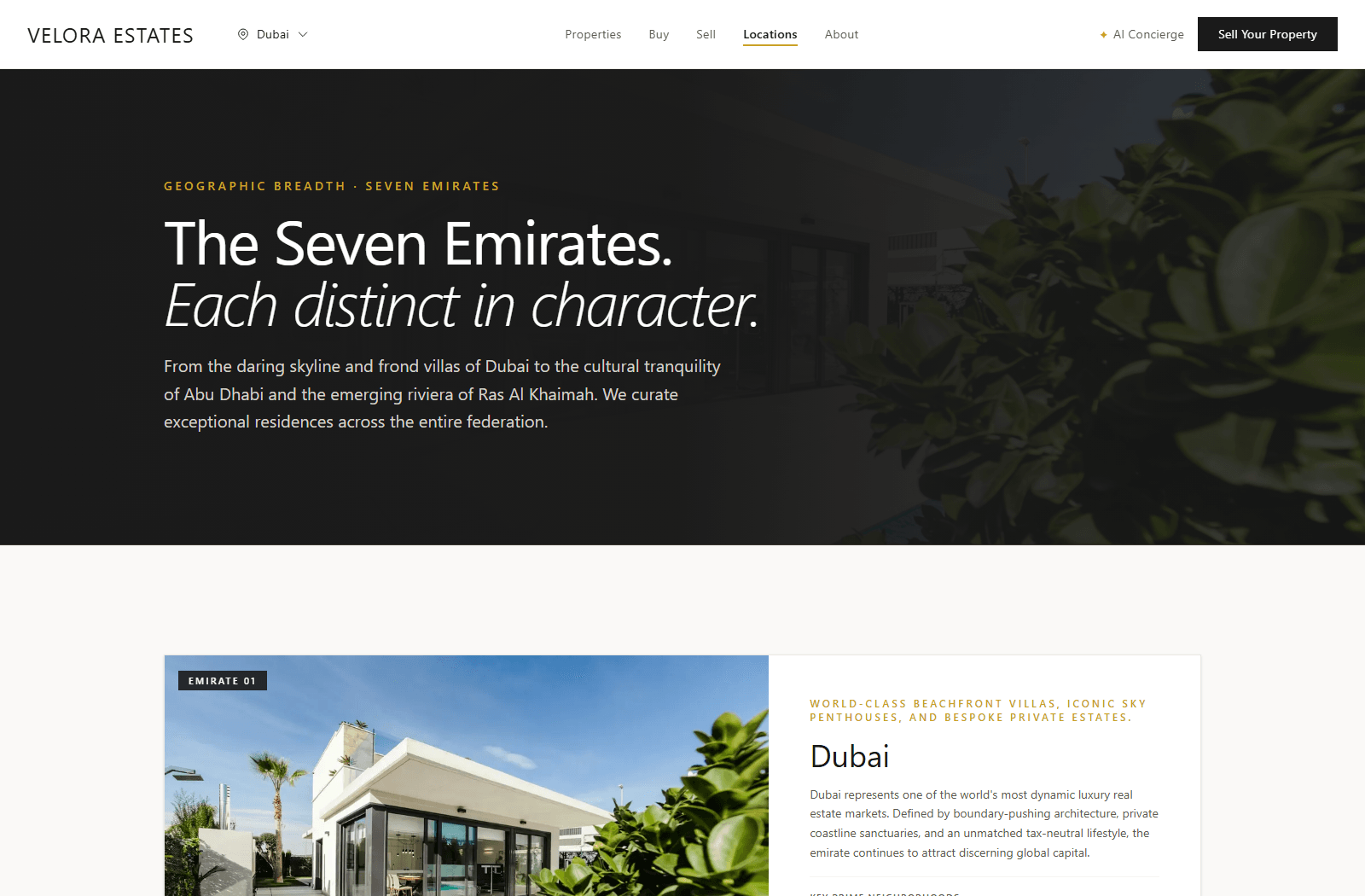 Velora Estate Seven Emirates destination and luxury regional guide